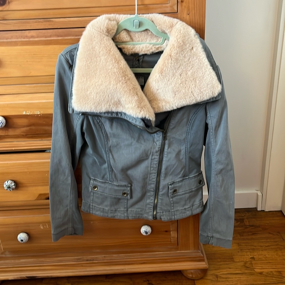 Faux fur Grey Anthropologie Jacket